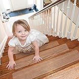 Hivexagon 15 Antirutschstreifen Treppe Set, Stufenmatten Set für Treppenstufen, Treppenbestandteile Trittstufen rutschfester Sicherheits für Kinder, Senioren und Haustiere (24' x 4' Inches)