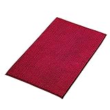 Decomira Badematte rutschfest | Als Badteppich Set kombinierbar | Badezimmer-Teppich Bad-Vorleger waschbar aus Chenille | Duschvorleger für Dusche, Badewannen, WC Deko | Rot - 40x60 cm