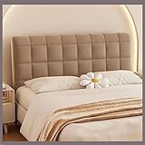 Bettkopfteil Hussen Bett Kopfteil Bezug All-Inclusive, Weicher Strecken Samtstoff, Staubdichte Verdicken Schutzhülle,Waschbar Bezug Geeignet Für Eine Vielzahl Von Bettköpfen (Color : A- Brown, Size
