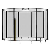 Baunsal® Trampolin Sicherheitsnetz Ø 305 cm (JS) für 8 Netzstange Netzhöhe 180 cm Ersatzteile Trampolin Netz Trampolin Schutznetz Sicherheitsnetz Kinder Trampolin Ersatznetz Trampolin Outdoor