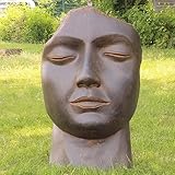 Oriental Galerie Gesicht gebrochen Broken Face Statue stehend Figur Skulptur Asien Indonesien Deko GRC Beton Gartenfigur Antik Finish 85 cm