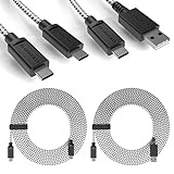 Lioncast Ladekabel für PS5 | 4 Meter Schnell-Ladekabel für Sony PS5 | Set (2pcs) black/white for PS5 (1x USB-C auf USB-A & 1x USB-C auf USB-C)