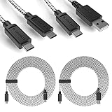 Lioncast Ladekabel für PS5 | 4 Meter Schnell-Ladekabel für Sony PS5 | Set (2pcs) black/white for PS5 (1x USB-C auf USB-A & 1x USB-C auf USB-C)