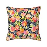 AvImYa Dekorativer Kissenbezug mit buntem Pfirsichmuster, quadratisch, für Couch, Sofa, Wohnzimmer, 30,5 x 30,5 cm