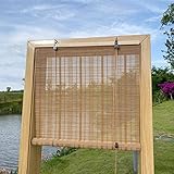 WangSiwe Retro Bambus Rollo jalousine Bambusrollo Raffrollo 80/90/100/120/150/160/180cm breit Rollo Bambus Outdoor Sichtschutz Fenster (Size : 90x160cm/35x63in)