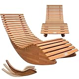 Casaria® Sonnenliege Holz Wetterfest Ergonomisch Schaukelfunktion FSC®-Zertifiziert Akazie Garten Balkon Gartenliege Saunaliege 150x60x93cm Braun