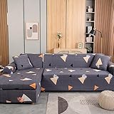 ZCXRYFL Bedruckter Couch üBerzug L Form Stretch Stoff Sofabezug Rutschfester Sofa Cover Relaxsessel Ecksofa Kombination Sofa üBerzug MöBelschutz Couchbezug FüR Hunden (ＡＡ（130-160cm）+BB（220-280cm）,R)