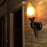 JMWYH Wandleuchte, Fackel, Restaurant, Wandfackel, Café, Retro-Pendelleuchte, kreative Fackelträger-Bar-Wandleuchte, Outdoor-Gartenlampe