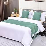 Bettläufer, Bettläufer, Bettschal, Hotelbettwäsche, Einfarbige Tagesdecke Mit Geflochtener Quaste, Hochwertiges Bettschwanztuch, Bettfahne, Bettschwanzpolster, Dekorationsstreifen ( Color : A11 , Size