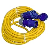 CEE Camping Kabel 10m Panzerkabel K35 AT-N07V3V3-F 3G2,5 IP44 3x2,5 mm 230V 16A IP44 - Verlängerungskabel gelb - Wohnmobil-Kabel Stecker Kupplung