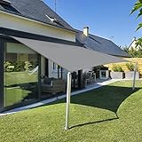 Sunnylaxx 2,5x3,5m Sonnensegel Rechteckig, Wasserdicht Sonnenschutz Sunsegel Color Grau, 95% UV-Schutz,für Außenbereich,Garten