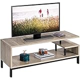 Yaheetech TV-Schrank Fernsehtisch TV Lowborad mit Ablage Industrie-Design Fernsehschrank für Fernseher bis zu 55 Zoll, Grau