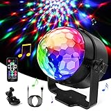 Discokugel, 360° Rotierende Disco Licht Musik Activated LED Party Lampe Discolicht mit Fernbedienung- 3W RGB Dynamisch Disco Lichteffekte, 4M/13ft USB Kabel für Party, Home,Weihnachten, Kinder,KTV