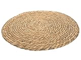 Platzdecken aus Seegras oder Wasserhyazinthe 38 cm - 12er Set - Runde Tischsets aus Naturmaterialien - Tischmatte Platzset Tisch Platz Untersetzer rund Natur abwischbar nachhaltig