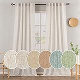 MIULEE Gardinen Vorhänge mit kräuselband Voile Vorhang Modern Leinenoptik Halbtransparent für Wohnzimmer Schlafzimmer Kinderzimmer Raumteiler Schiebevorhang 2er Set Stores Reines Weiß 245x140 cm