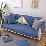 ZCXRYFL Anti-Rutsch Sofa üBerzug L/U-Ecksofa Sofabezug 1 2 3 4-Sitzer Baumwolle SofaüBerwurfe Stoff Leder Universeller Sofaschoner Baby-Krabbelmatte Katzen Hunde Schutzdecke(110X240cm,Blue)