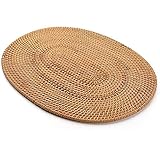 Ovales Rattan-Tischset, handgewebt, Rattan-Tischsets, rutschfest, Tischsets, Abendessen, Wärmedämmmatten für Küche, Hochzeit, Party (Farbe: A)