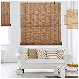 Outdoor Bambusrollo 40/80/90/150/160/120cm Breit Wetterfest Retro Bambus Rollo Für Fenster Und Türen, Natur Blickdicht Raffrollo Jalousie Holzrollos Sonnenschutz Und Sichtschutz