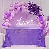 Fitable Pailletten-Tischdecke für Partys, 152,4 x 36,6 cm, glitzernde Tischdecke, Laser-rechteckig, für Hochzeit, Babyparty, Zeremonie, Geburtstag, Kuchen, Urlaub, Bankett, Dekoration, lila