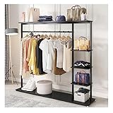 AAMNA Kleiderständer mit Regalen, freistehender 6-stufiger Kleiderständer mit Hosenständer, multifunktionaler Schrank- und Mantel-Aufbewahrungsorganisator für Schlafzimmer