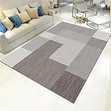 DJHWWD Teppischsclafzimmer Teppiche Fürs Kinderzimmer Teppich Salon Grau Verschwommenes Rechteck Muster Teppichboden Für Das Schlafzimmer Langlebig 50X80Cm Küche Teppich Grau