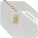 Miqio Design Sitzkissen Rechteckig aus Filz mit Antirutschnoppen | Nachhaltig aus recycelten PET Flaschen | 40x40 cm | 6er-Set | Waschbare Stuhlkissen rutschfest | Sitzauflage für Bank und Stuhl