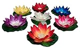 10 Stück Wasserlaterne Lotusblüte Seerose Schwimmlaterne Schwimmkerzen Laterne Outdoor Teelichter Kerzen Bunt Schwimmlichter Deko Windlicht