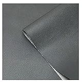 Kunstleder 0.7mm Dickes Leder Lychee Pu-Leder Stoff Meterware Restaurant Stühle Sofas Autositze Stoff 100x140cm Schwarz Kunstleder Nähen Diy Tasche Sofa Möbel Mate(Size:1x1.4M/3.3x4.6FT,Color:Grau)