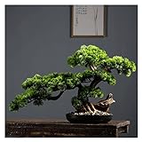 sararui Kunstpflanze Künstliche Bonsai-Kiefer von 17 Zoll, realistische gefälschte Pflanzendekoration, Topfkünstliche Hausanlagen, für Desktop-Display, Zen Garden Dekor Künstlicher Bonsai