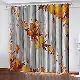 Vorhang Blickdicht Ösen 3D Herbstrotes Ahornblatt Muster Modern Gardinen Wohnzimmer Schlafzimmer Kinderzimmer Thermo Schallschutz Verdunklungsvorhänge Fensterdekoration 2Er Set Mass Angefertigtcm (H