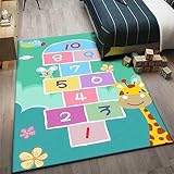 DJHWWD Flur Teppich Teppich Dekoration Blau Gitter Spiel Muster Restaurant Langlebig Teppich Für Esszimmer 120X160Cm Wohnzimmer 3Ft 11.2''X5Ft 3''