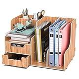 jopoo Schreibtisch Organizer Stehsammler Holz Dokumentenablage Zeitschriftensammler Desk Organizer Büro