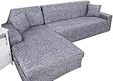 Sofa Überzug l Form XXL Ecksofa Sofabezug Stretch Sofahusse Groß Bunt Muster Couchbezug Elastische mit Ottomane Links/Rechts Für 2 Kostenloser Kissenbezug