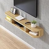 TV Board Hängend Multimedia Wandregal Schwarz mit Kabelloch, TV Rack Holz,Hängeschrank für Wohnzimmer Schlafzimmer,120 cm