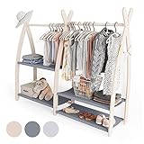 MAMOI® Kleiderstange Baby Kinderzimmer | Kinderkleiderstange 106x95x32cm / 53x95x32cm | Kinder Kleiderständer Baby | Garderobenständer | Baby Garderobe | Kindergarderobe | 100% ECO | Made in EU