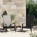 LAPOOH Adirondack-Gartenstuhl, Balkonstuhl, Garten Stühle, Gartensessel, Balkon Stühle, Terrassenstühle, Balkonmöbel, Garden Chair, Schwarz Poly Rattan