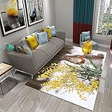 BEPHON Anti-Rutsch-Teppich, 3D-Eichhörnchen-Teppich Waschbar Moderne Minimalistische Couchtischdecke Komplettes Schlafzimmerpolster Nachttischmatte 120X160Cm A9906