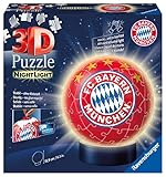 Ravensburger 3D Puzzle 12177 - Nachtlicht Puzzle-Ball FC Bayern München - 72 Teile - ab 6 Jahren, LED Nachttischlampe mit Klatsch-Mechanismus