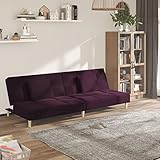 WIFESE Schlafcouch 2-Sitzer Schlafsofa mit 2 Kissen Lila Stoff Sofa mit Schlaffunktion Couch mit Schlaffunktion Big Sofa Tagesbett Sofas & Couches Sofa Bed Sofabett Bettsofa Klappsofa 2 m L