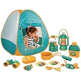 Camping-Set für Kinder mit Zelt, 21-teiliges Pop-Up-Spielzelt mit Campingausrüstung, Geben Sie vor, Camp Gear Tools für Geburtstag, Weihnachten, 3+ Jahre altes Kindergeschenkspielzeug zu Rianpesn