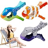 RUIJIE Badetuch Clips, 3 Stück Handtuch Klammern, Strandtuch Clips, Strandtuchklammern Wäscheklammern Handtuchklemmen, Handtücher Towel Clip, Winddicht Klammern auf Strand und Sonnenliegen für Wäsche