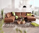 DELIFE Couch Silas Braun Antik Optik 300x200 cm Ottomane Links Designer Wohnlandschaft