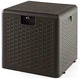 GIANTEX Auflagenbox, 106L Aufbewahrungsbox mit aufklappbarem Deckel, Allwetter-Kissenbox, wasserdichte Gartenbox für Kissen, Gartengeräte und Pool-Zubehör, 52 x 51 x 51 cm