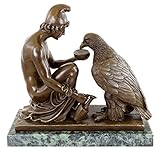 Kunst & Ambiente - Ganymed den Adler des Zeus tränkend - Bertel Thorvaldsen - Antike Bronzefigur - Griechische Statuen - Skulptur