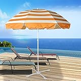 GagalU 8 Fuß gefalteter Terrassen-Sonnenschirm, tragbarer Strand-Sonnenschirm für den Außenbereich, geeignet für Restaurant, Innenhof, Strand, Rasen, Deck, Hinterhof (Stuhl)