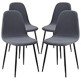 Vertvie Stuhlhussen 1/4/6er Set Jacquard Strech Esszimmerstühle Bezug Abnehmbare Waschbar Antirutsch Stuhlbezug Universal Küchenstühle Husse Stuhlabdeckung Elegante für Wohnzimmer Büro(Grau，4er)