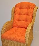 Premium Qualität - Polster / Kissen / Ersatzpolster für Rattan Ohrensessel / Rattansessel , Colore Arancione (Orange)