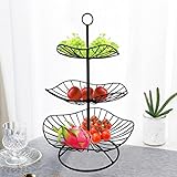 3 Stöckig Metall Obstkorb, Gemüse Etagere Obstschale für Obst Kuchen Süßigkeiten