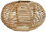 Lampenschirm Retro aus echtem Rattan für E 27 Fassungen, Gestäbter Design Schirm für Deckenlampen / Deckenleuchten / Hängelampen (Rund Ø40cm)