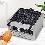 SRMNFADZ Kommerzielle Eierbrotmaschine, antihaftbeschichteter elektrischer Kuchenwaffeleisen, 1800 W Eierblasen-Waffeleisen, für Zuhause und Restaurants